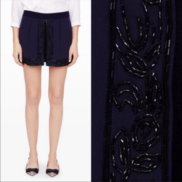 Club Monaco Cassia Navy Blue Beaded Sequin Skort Skirt NWTs size 0 - Picture 1 of 10